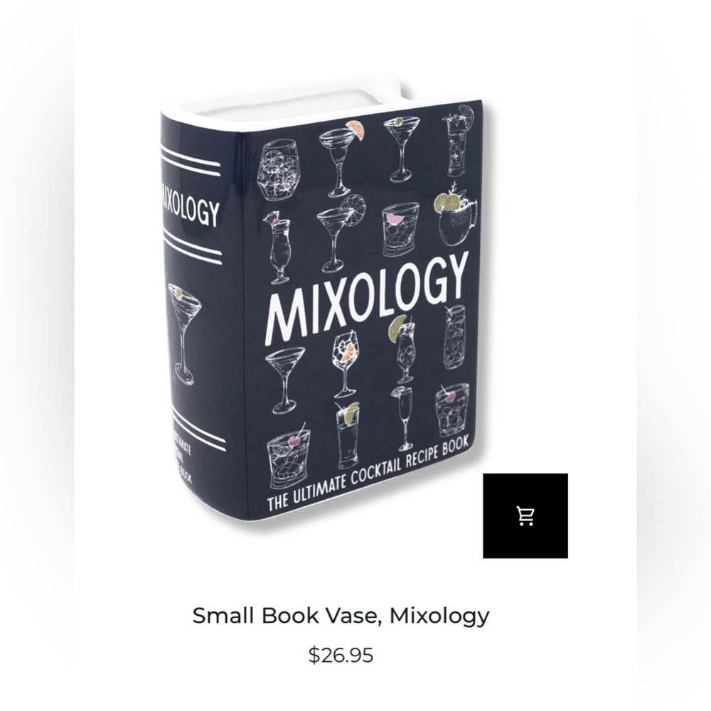 NEW  Steel‎ Mill & Co Mixology Book Vase